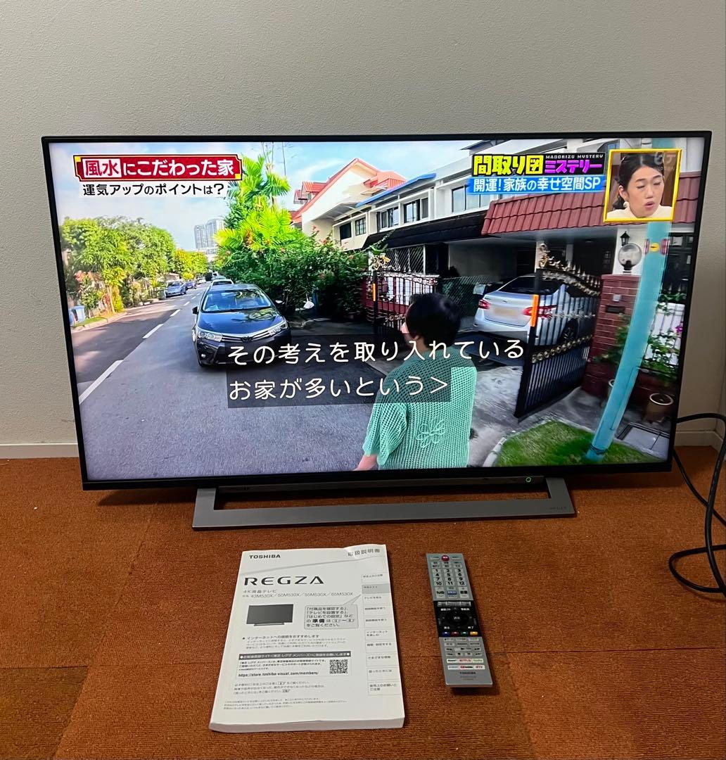 東芝 43V型 4Kチューナー搭載 液晶テレビ レグザ 43M530X W録画○