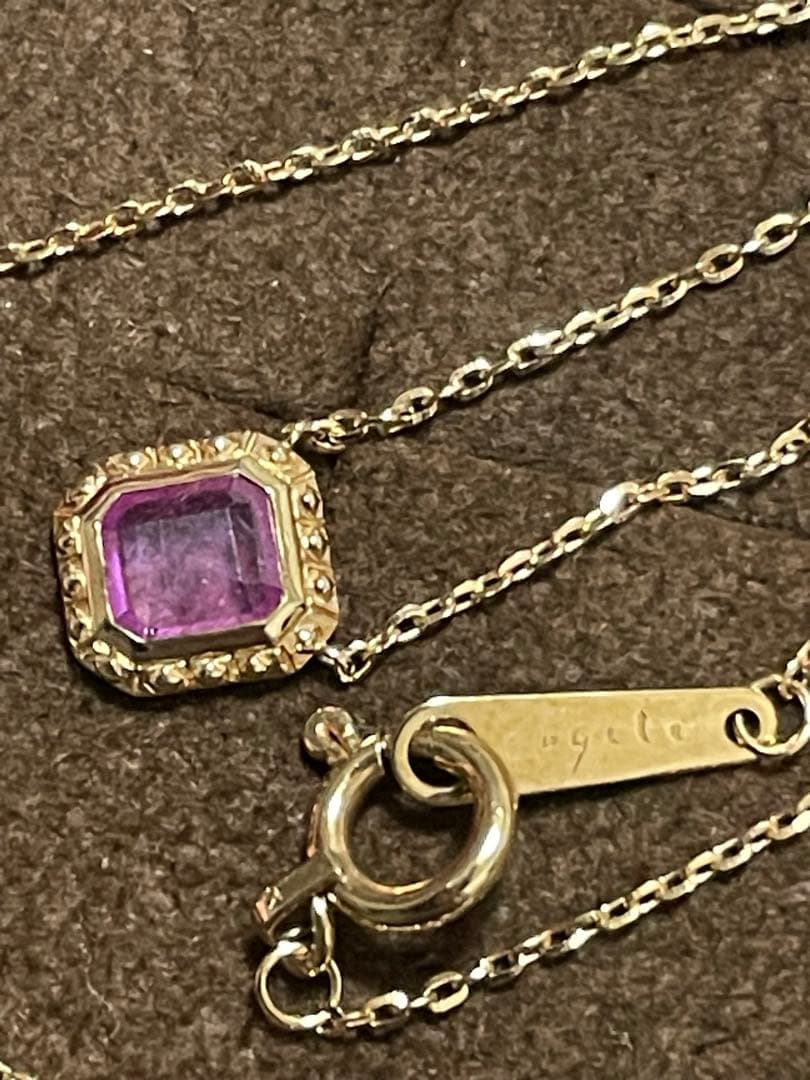 【agete】 K10 ルビーネックレス