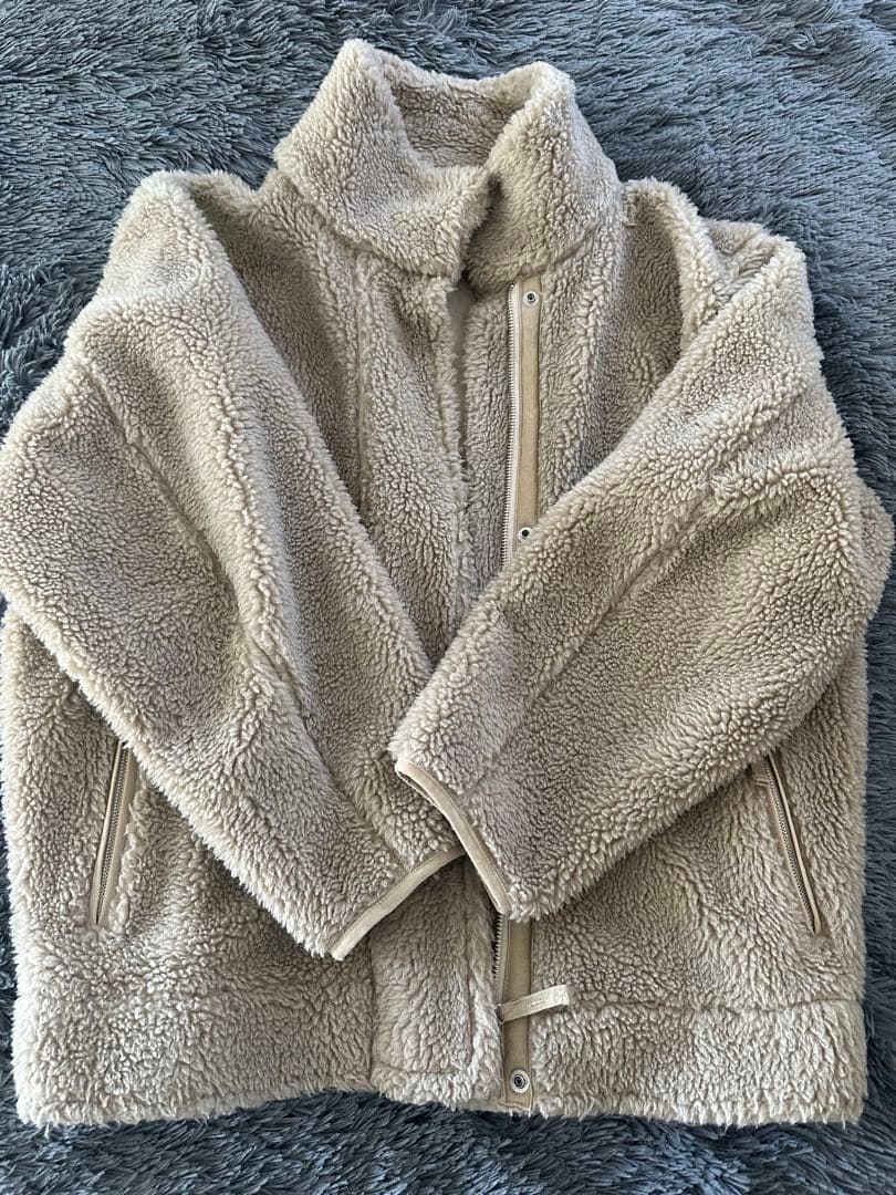 【FRAMeWORK】ボアスタンドブルゾン　グレージュ　36