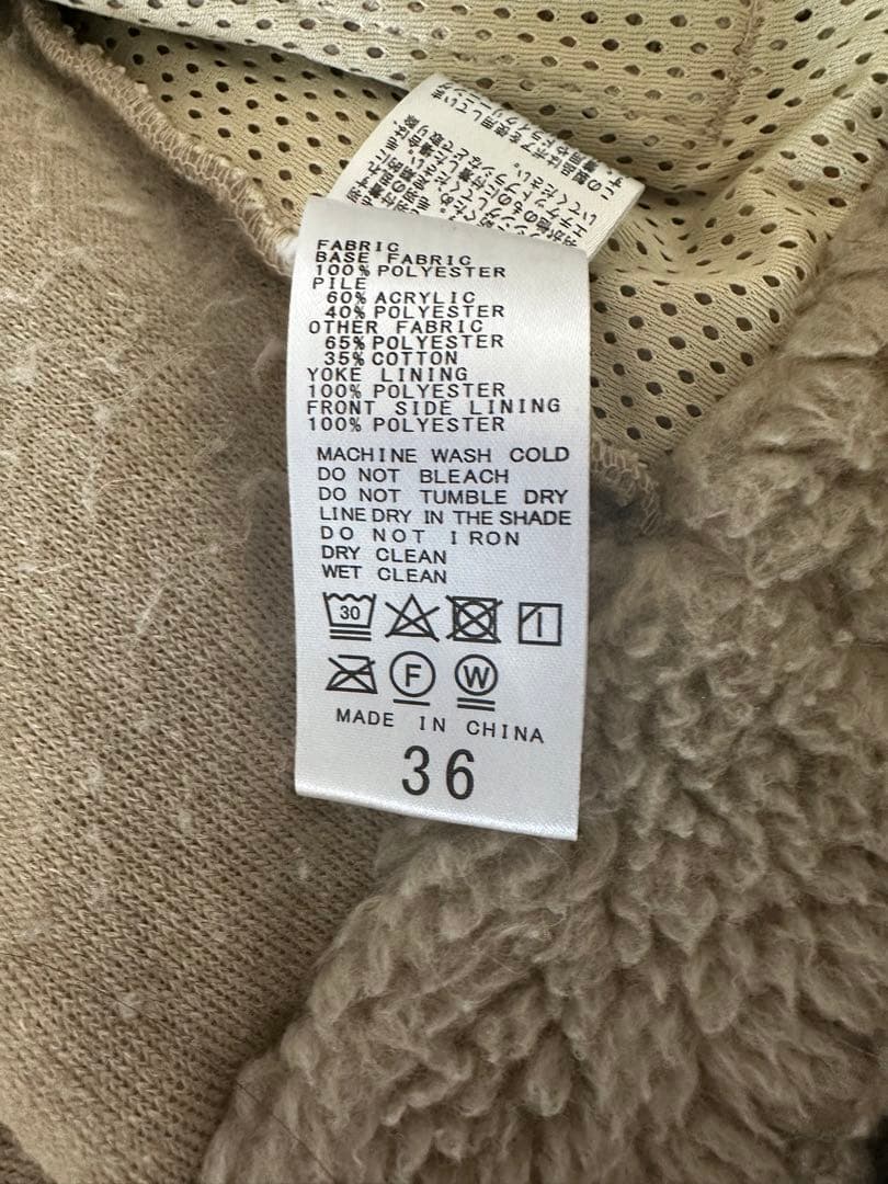 【FRAMeWORK】ボアスタンドブルゾン　グレージュ　36