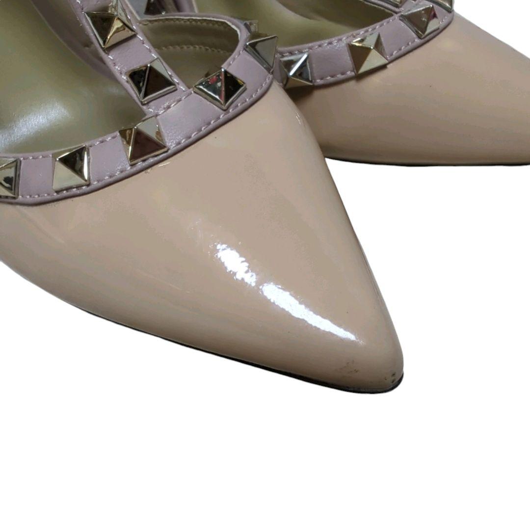 ヴァレンティノガラヴァーニ スタッズ サンダル ミュール ベージュ22.5