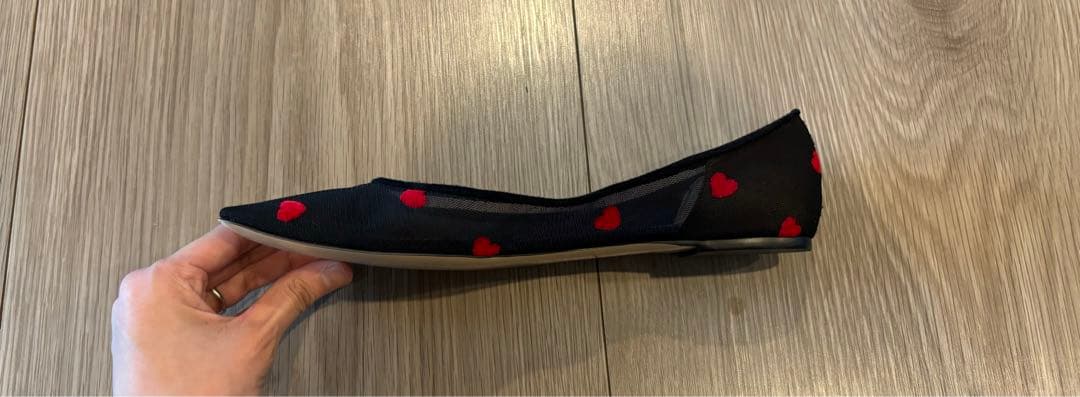 PIPICHIC / ハート柄 スクエアトゥ フラットシューズ