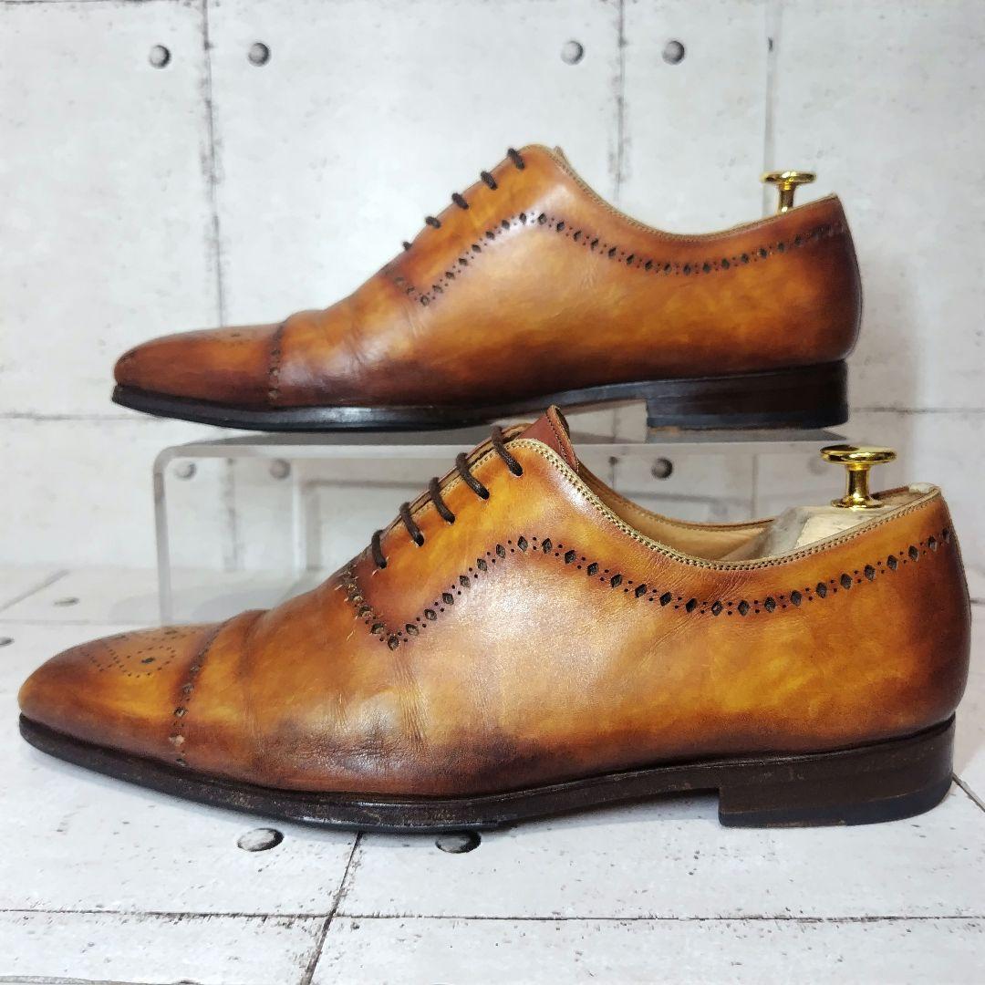 マグナーニ MAGNANNI 41 パティーヌ ストレートチップ メダリオン 茶