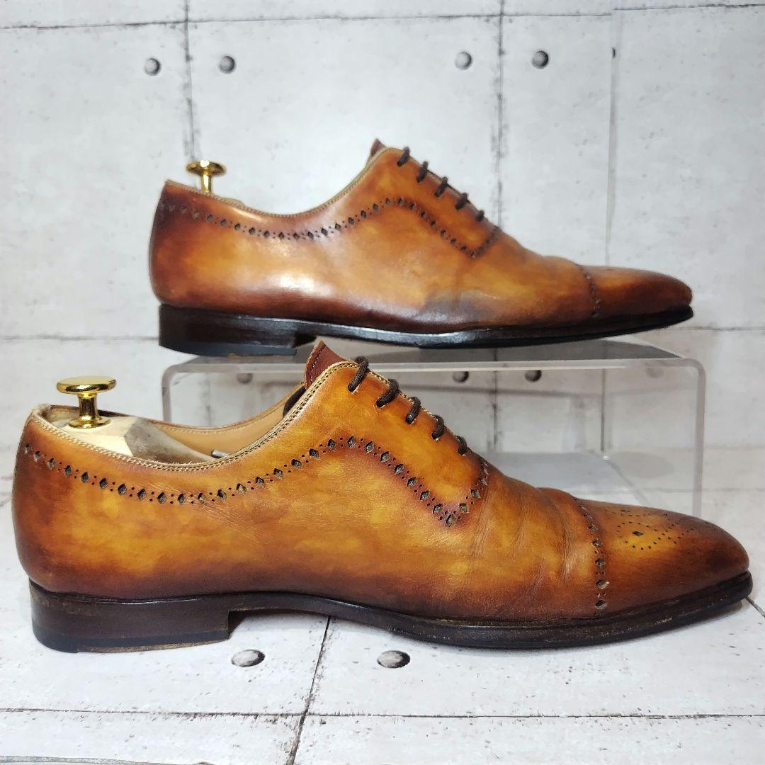 マグナーニ MAGNANNI 41 パティーヌ ストレートチップ メダリオン 茶