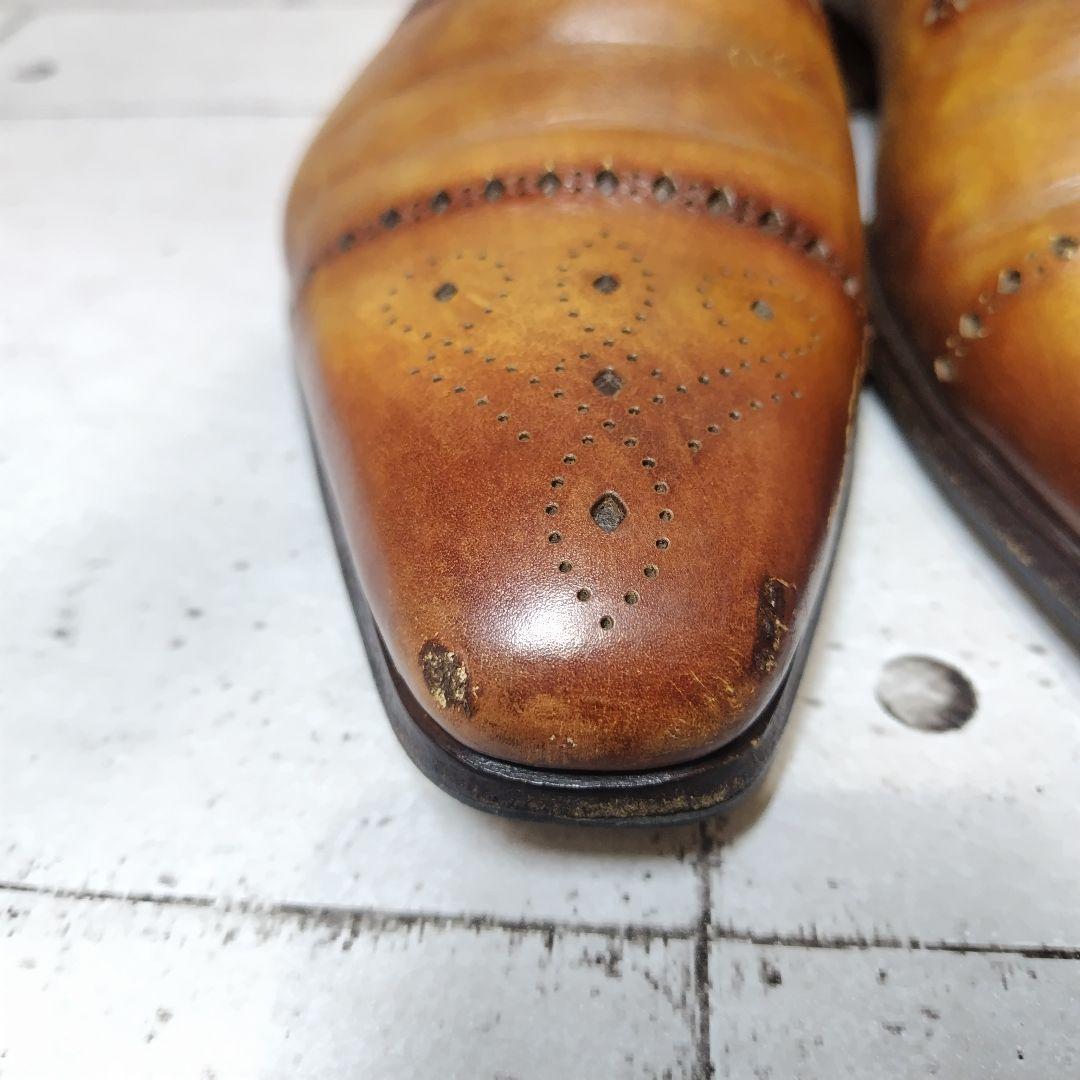 マグナーニ MAGNANNI 41 パティーヌ ストレートチップ メダリオン 茶