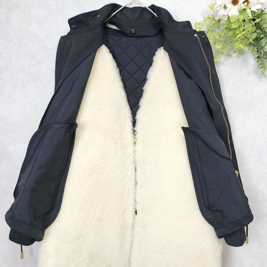 ア*ト様 ザリラクス ボアライナー付き 3way ショートモッズコート ブラック