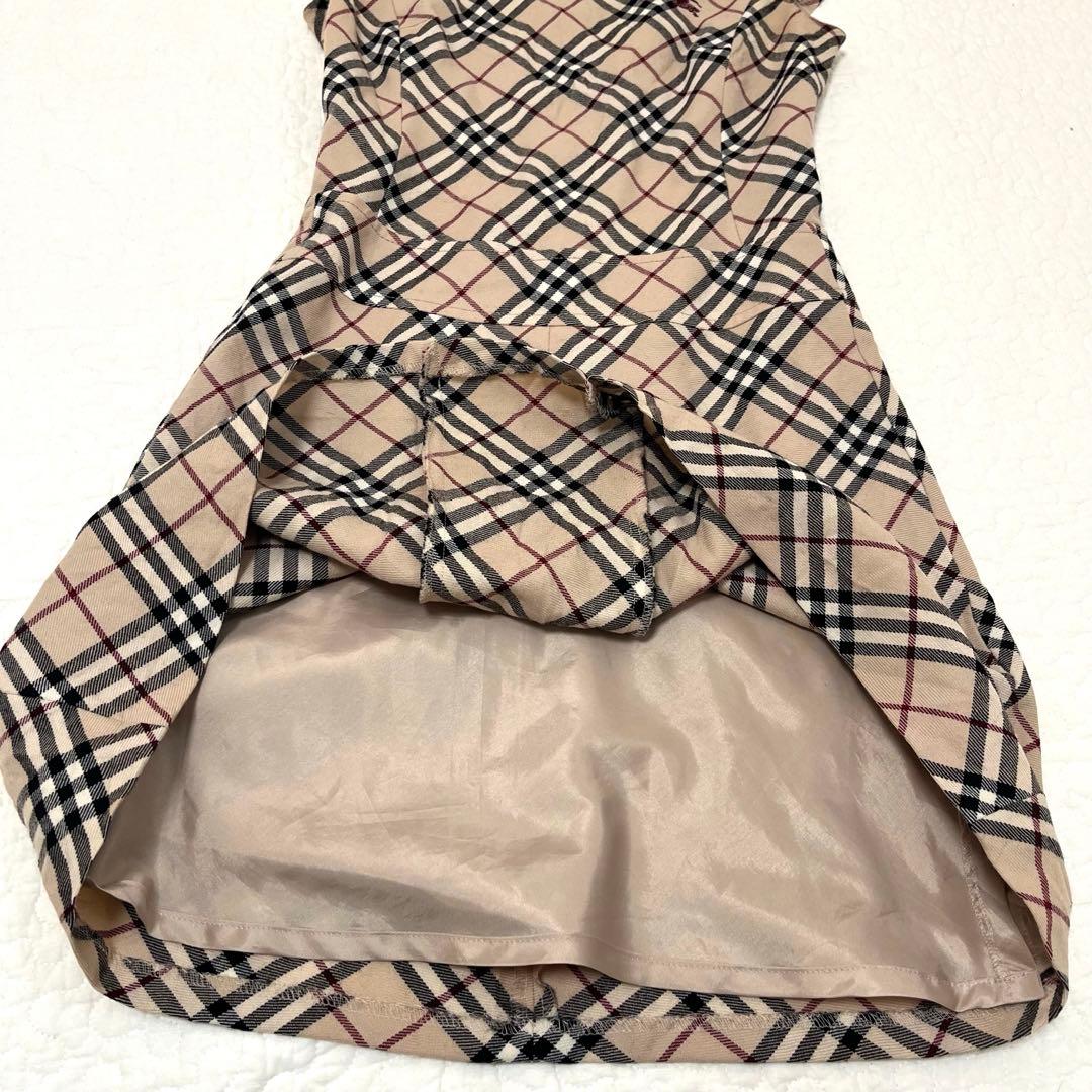 バーバリーブルーレーベル ノバチェック ワンピース 38 M ウール