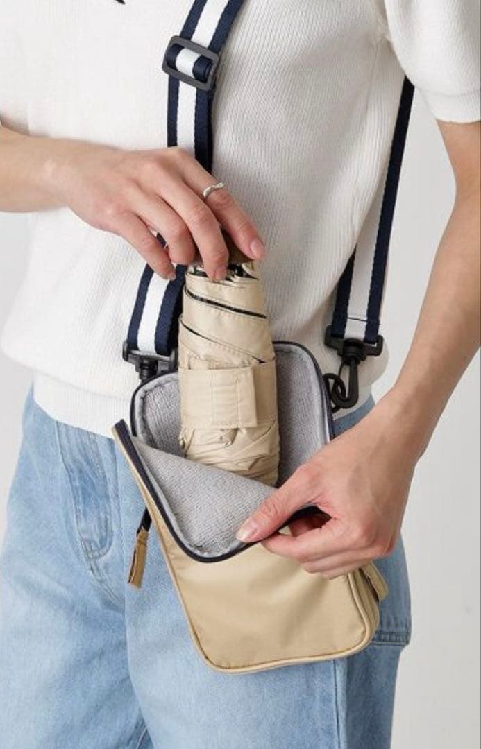 【ポロラルフローレン】晴雨兼用折りたたみ傘 遮光/uv レインポーチ付き