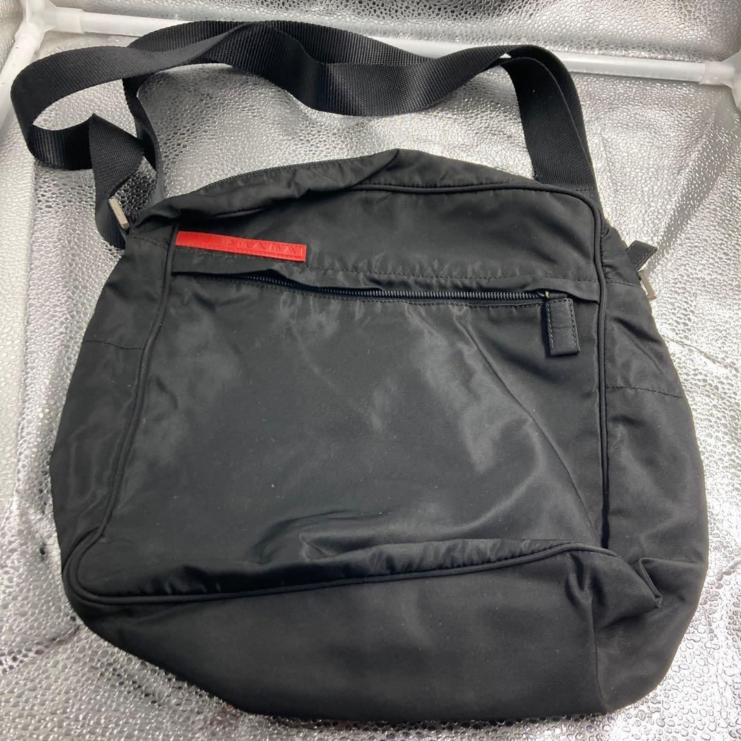 【A-112】PRADA ブラック ナイロン ショルダーバッグ