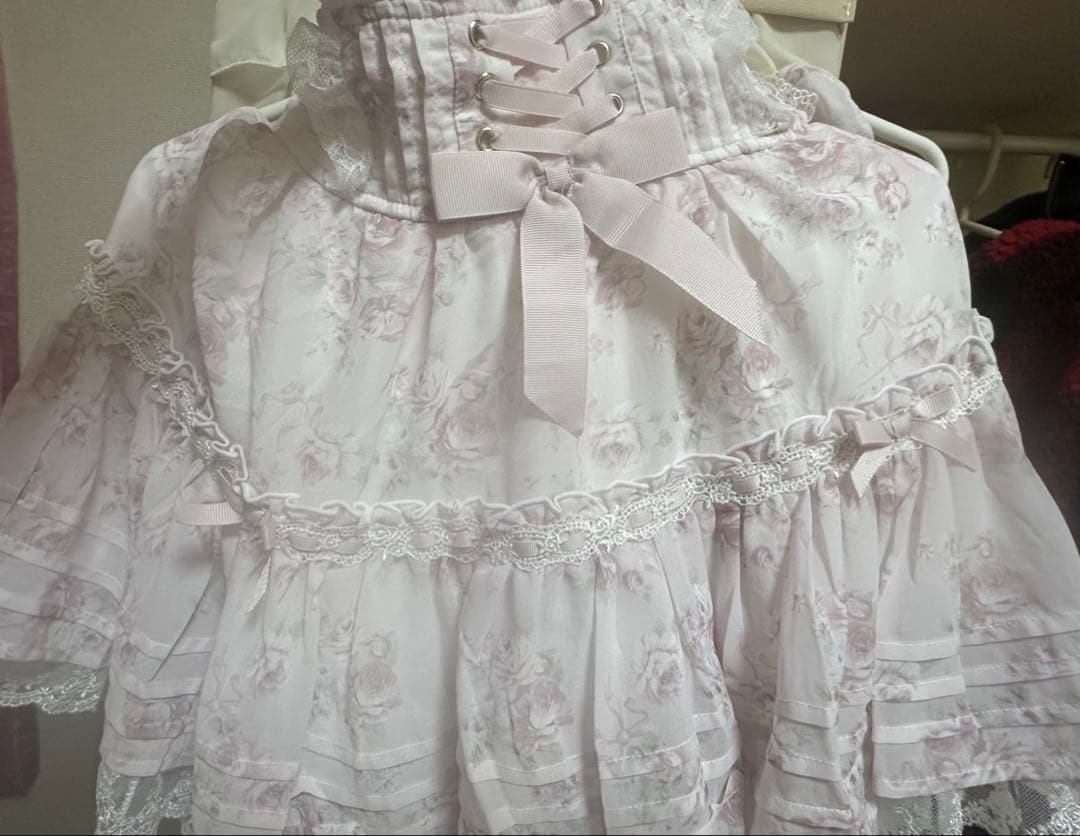 LIZLISA ローズリボンシフォンセットアップ ピンク