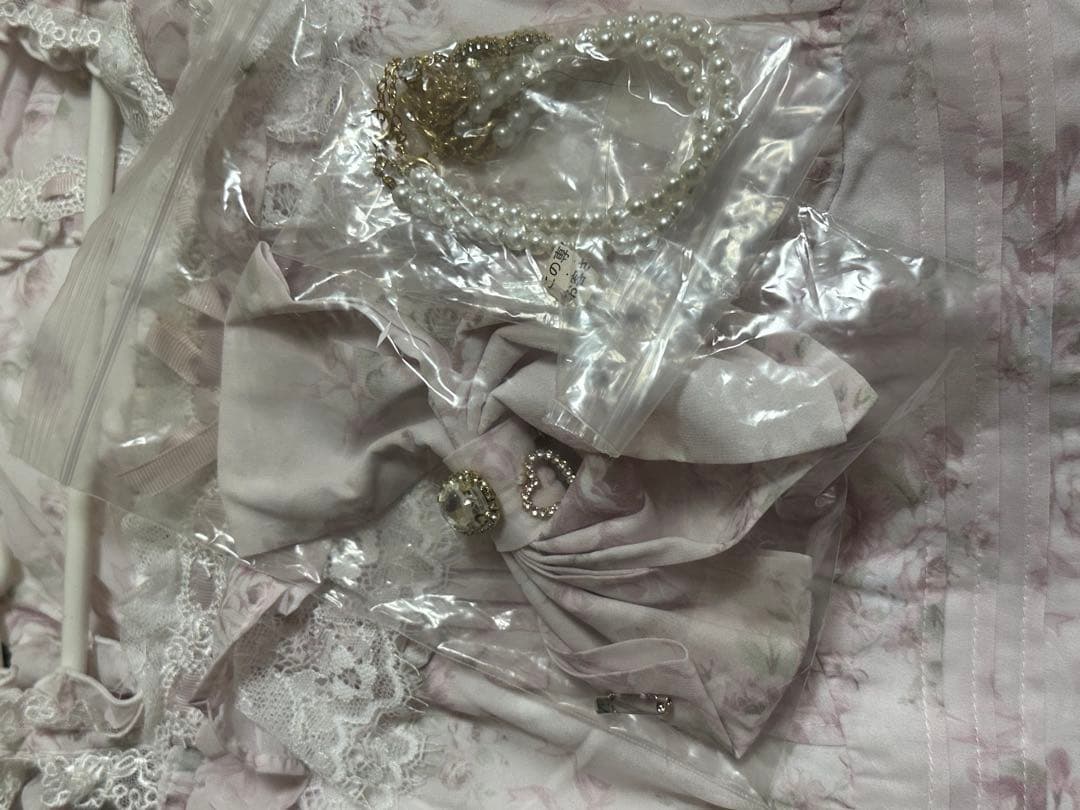 LIZLISA ローズリボンシフォンセットアップ ピンク