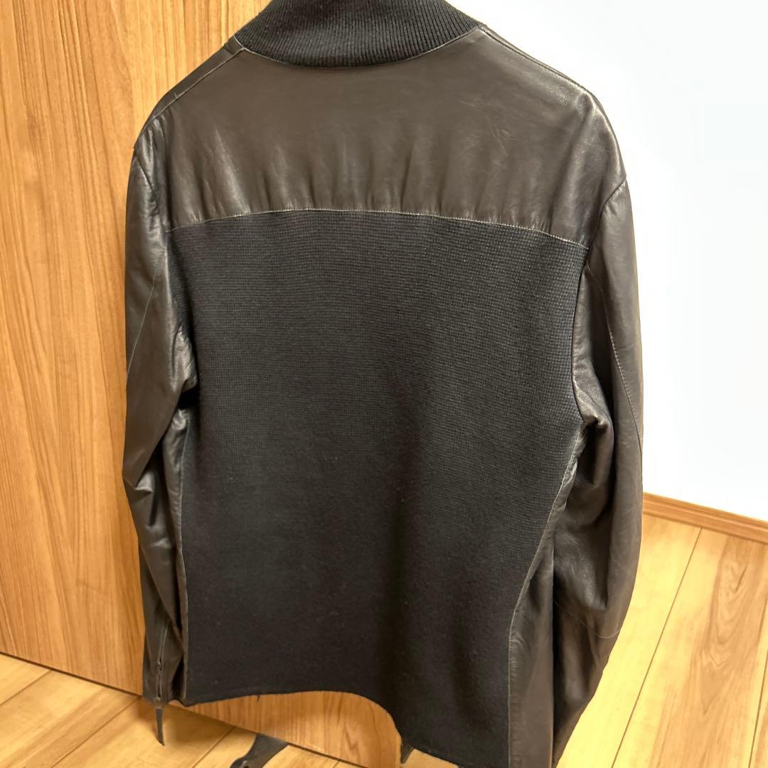 EMPORIO ARMANI レザージャケット・ブルゾン/54/羊革/ブラック/
