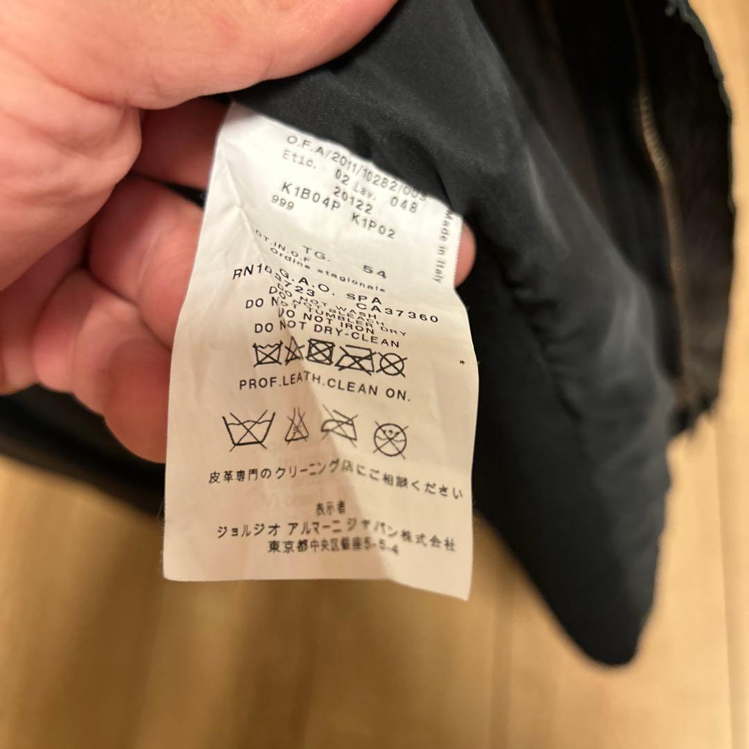 EMPORIO ARMANI レザージャケット・ブルゾン/54/羊革/ブラック/