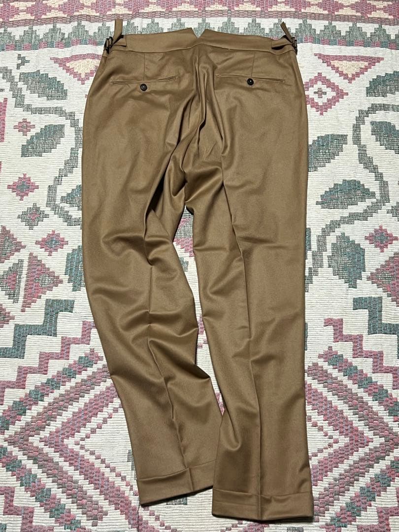 ベルウィッチ BERWICH ２プリーツ ブラウン サイドアジャスターパンツ48