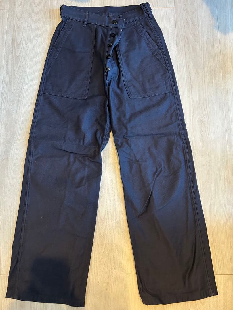 お*お様 Hyke ハイク BACK SATIN BAKER PANTS ネイビ