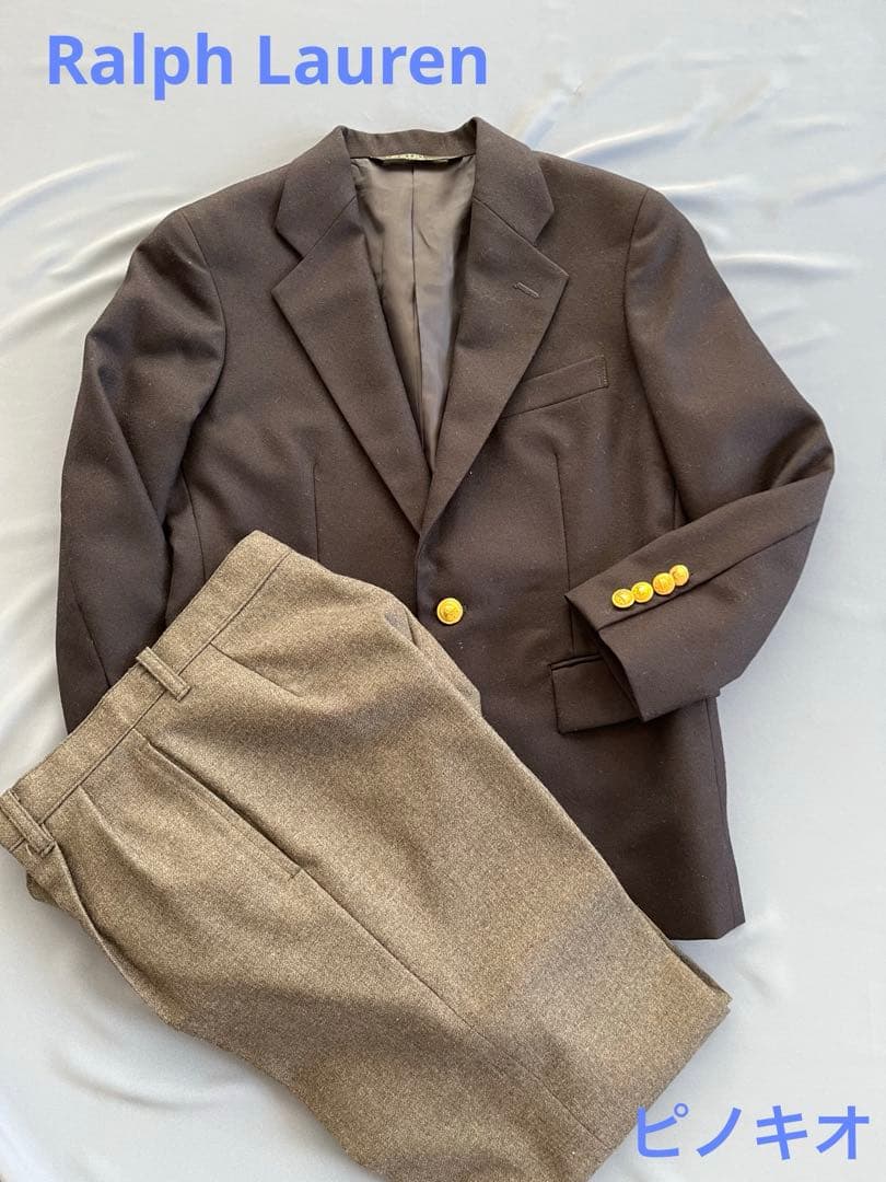 専用 Ralph Lauren 紺色金ボタンジャケット ピノキオ　グレーパンツ