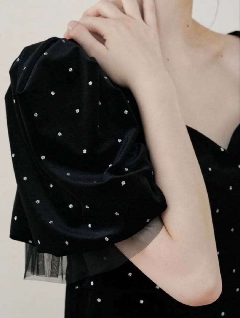 スーツ・フォーマル・ドレス acka bijou dot velours dress