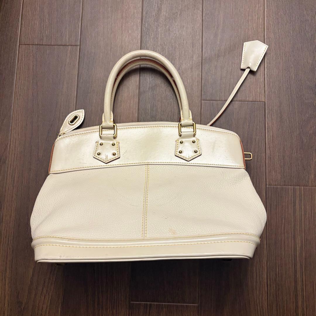 ルイヴィトン スハリ アンジェニューPM ハンドバッグ 白 本革 スタッズ 希少