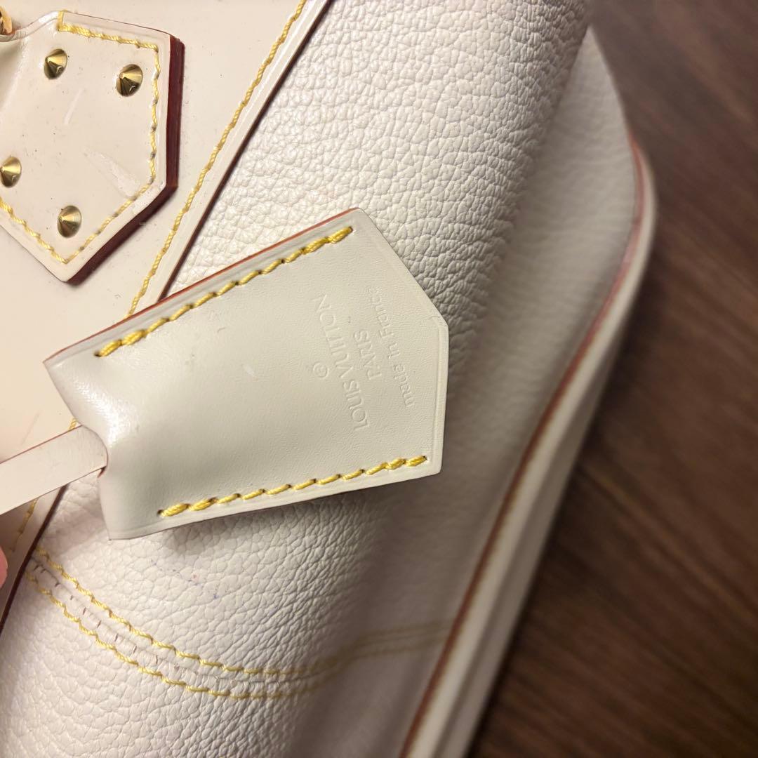ルイヴィトン スハリ アンジェニューPM ハンドバッグ 白 本革 スタッズ 希少