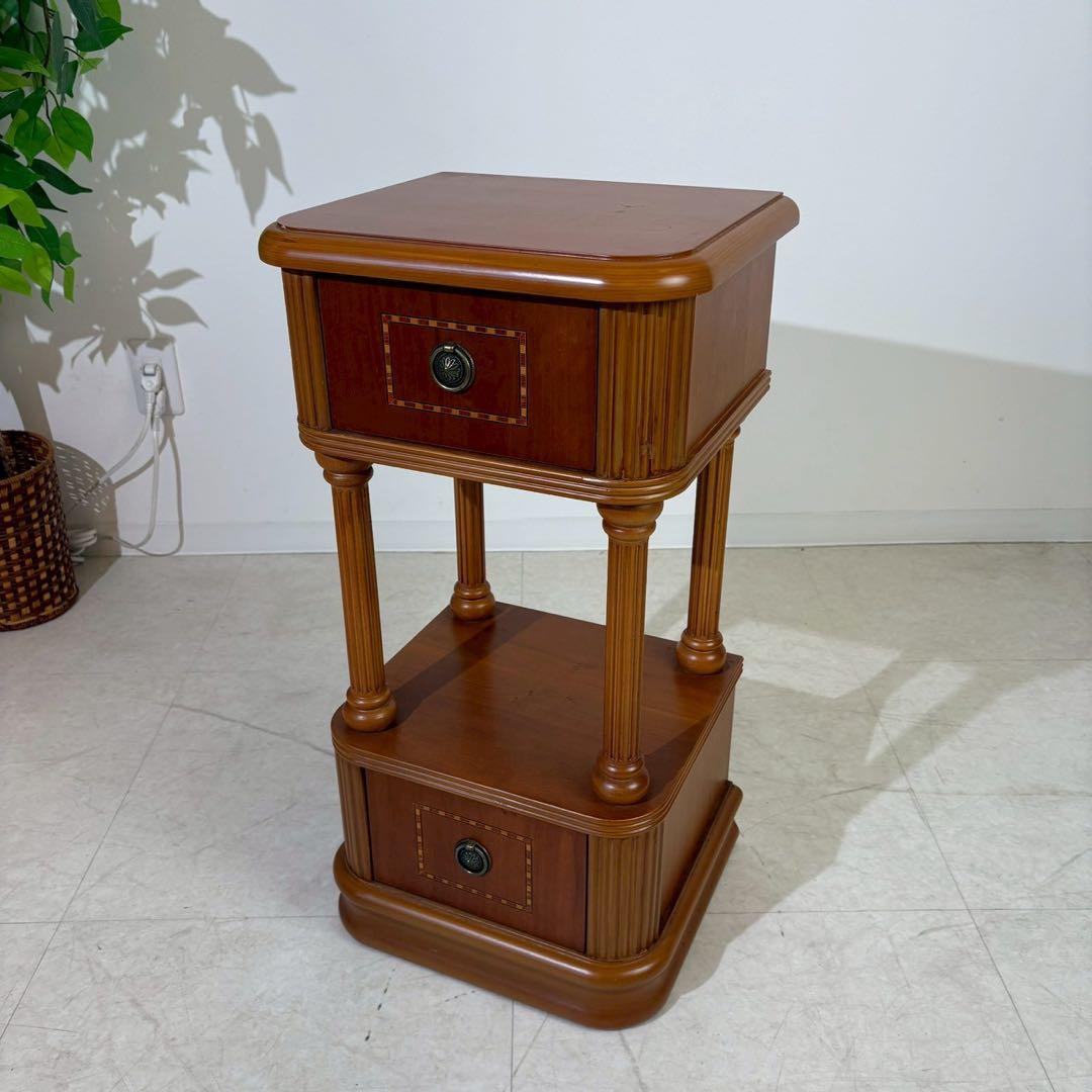 アンティーク調　クラシック　電話台　スモールキャビネット　サイドテーブル