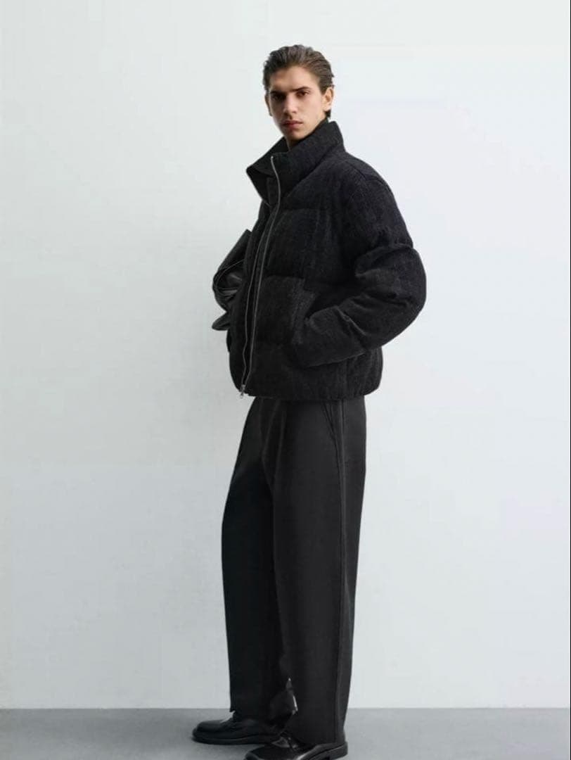 きむたく クロップドフィットパフジャケット S