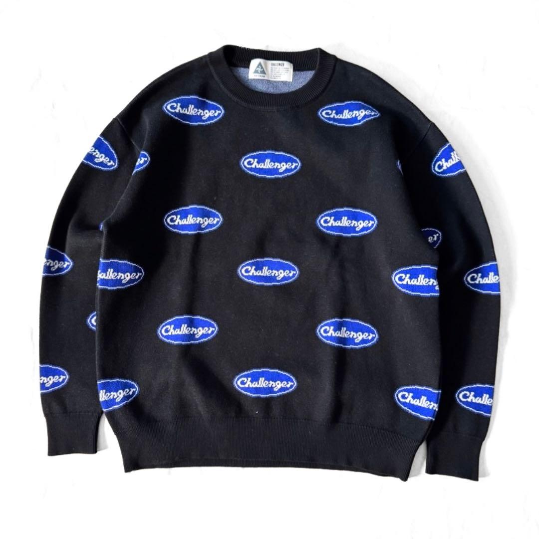 CHALLENGER ロゴ ニット 総柄 オーバル スウェット 極美品 錦戸亮着
