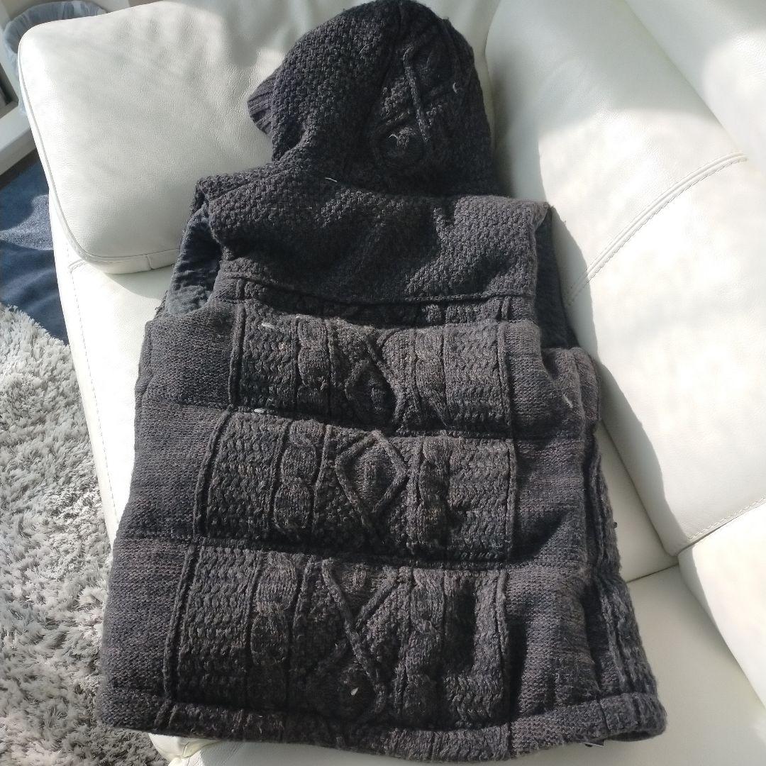 5351 POUR LES HOMMES フード付きダウンベスト グレー