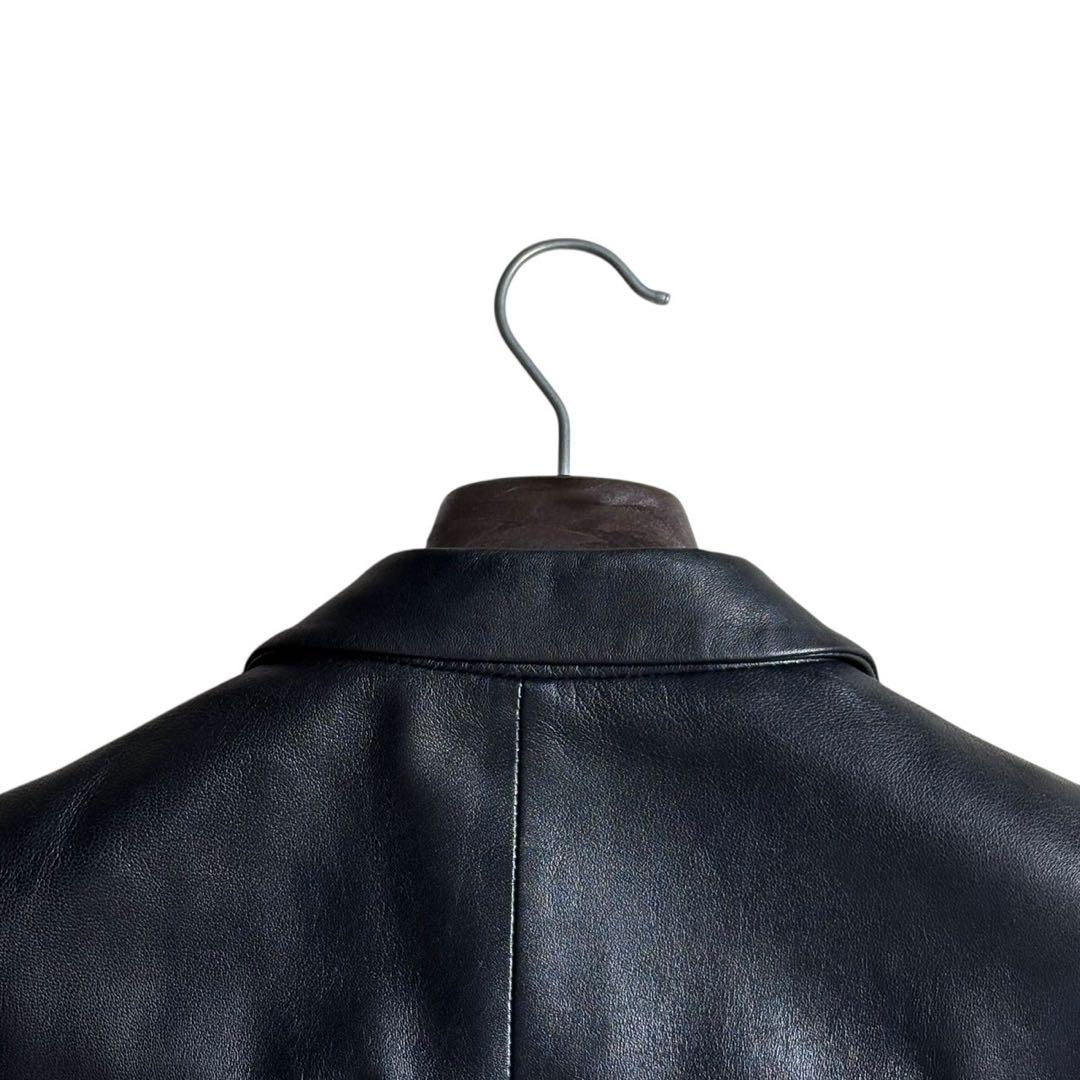 バーバリーブラックレーベル ラムレザー ジャケット シャドウホース 黒 M