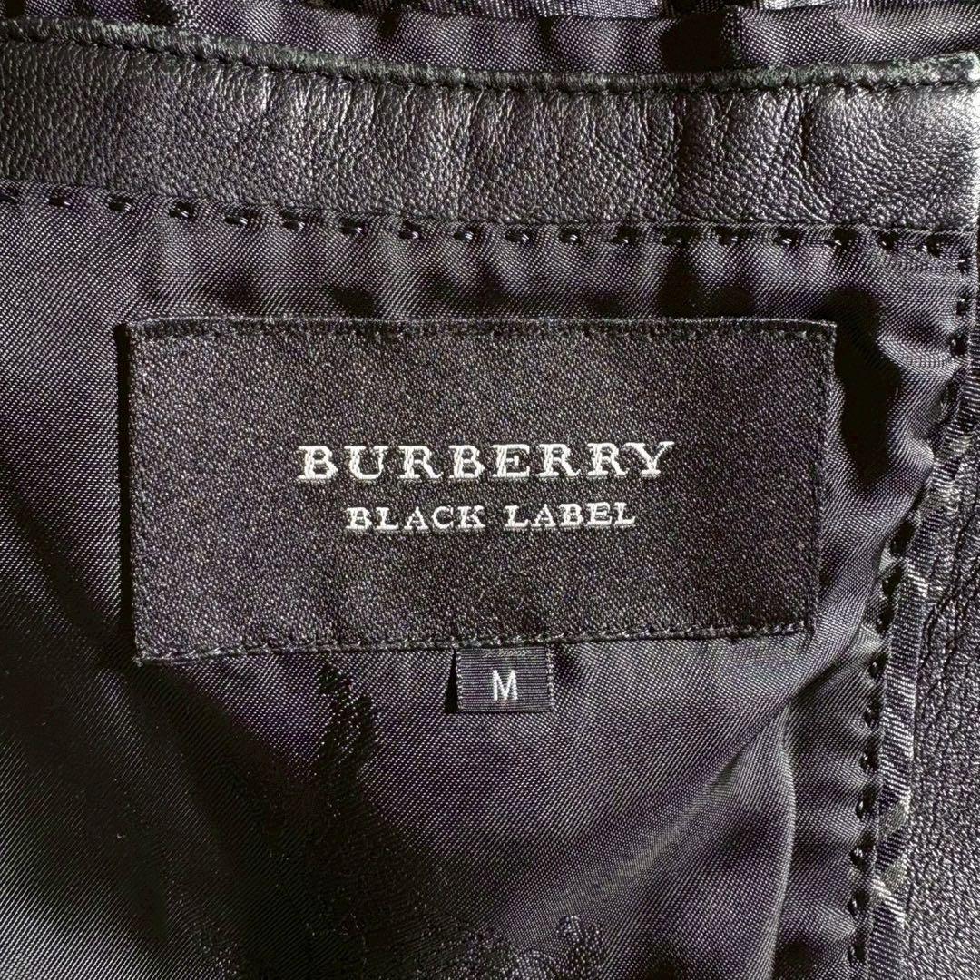 バーバリーブラックレーベル ラムレザー ジャケット シャドウホース 黒 M