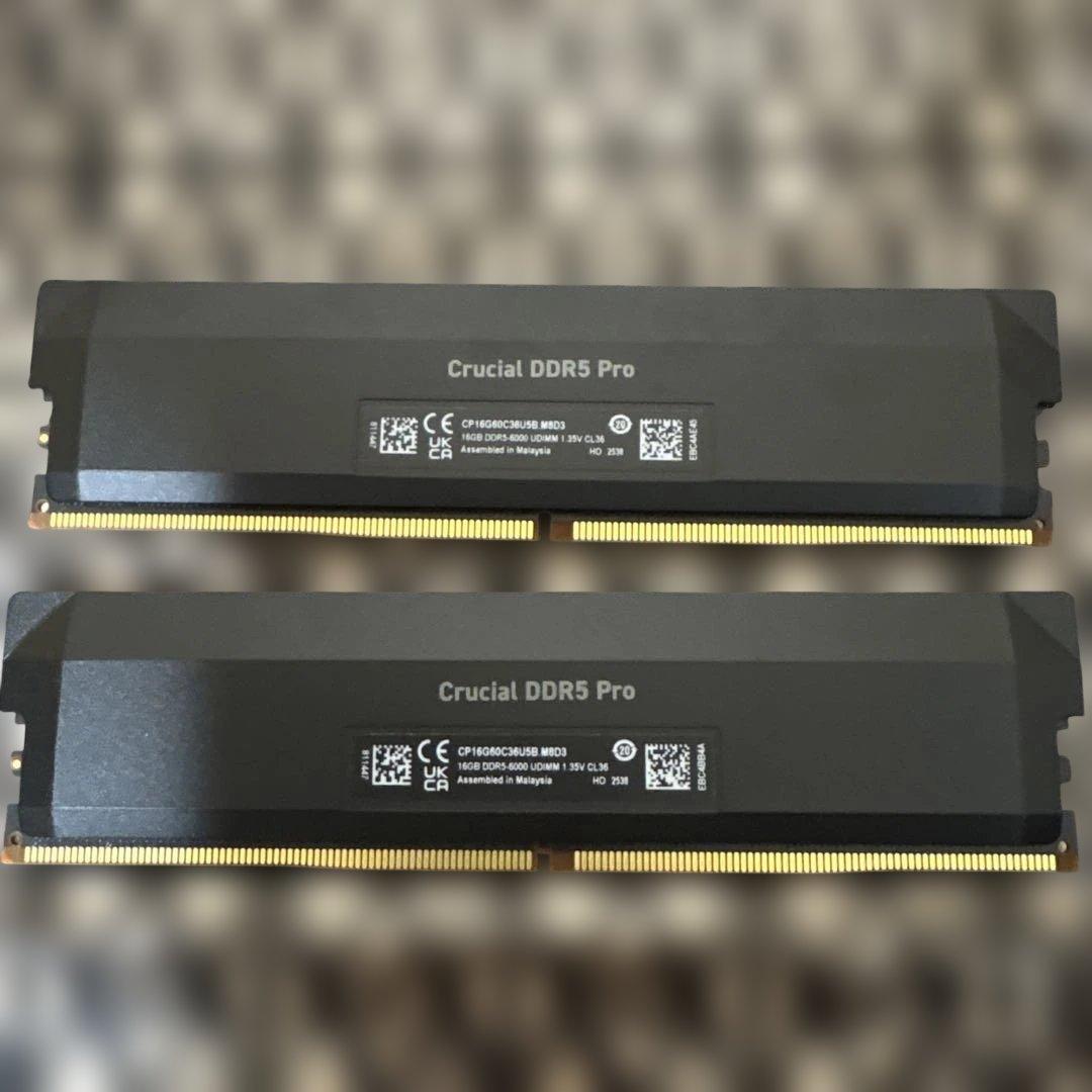 Crucial Pro DDR5-6000メモリ32gb (16gb×2枚)