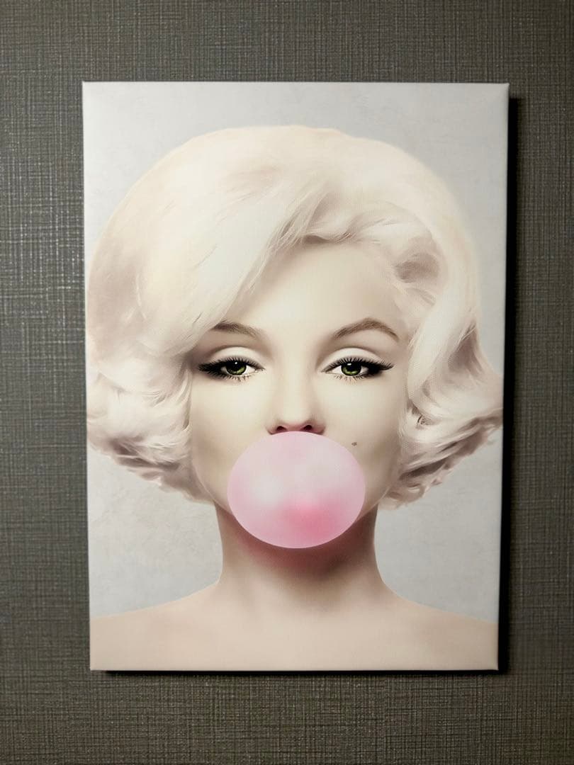 No257木枠付きキャンバスアート　ヘプバーン　マリリンモンロー　アートポスター