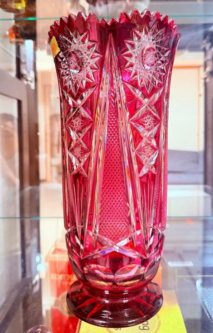 NACHTMANN 赤色クリスタル花瓶 24%鉛