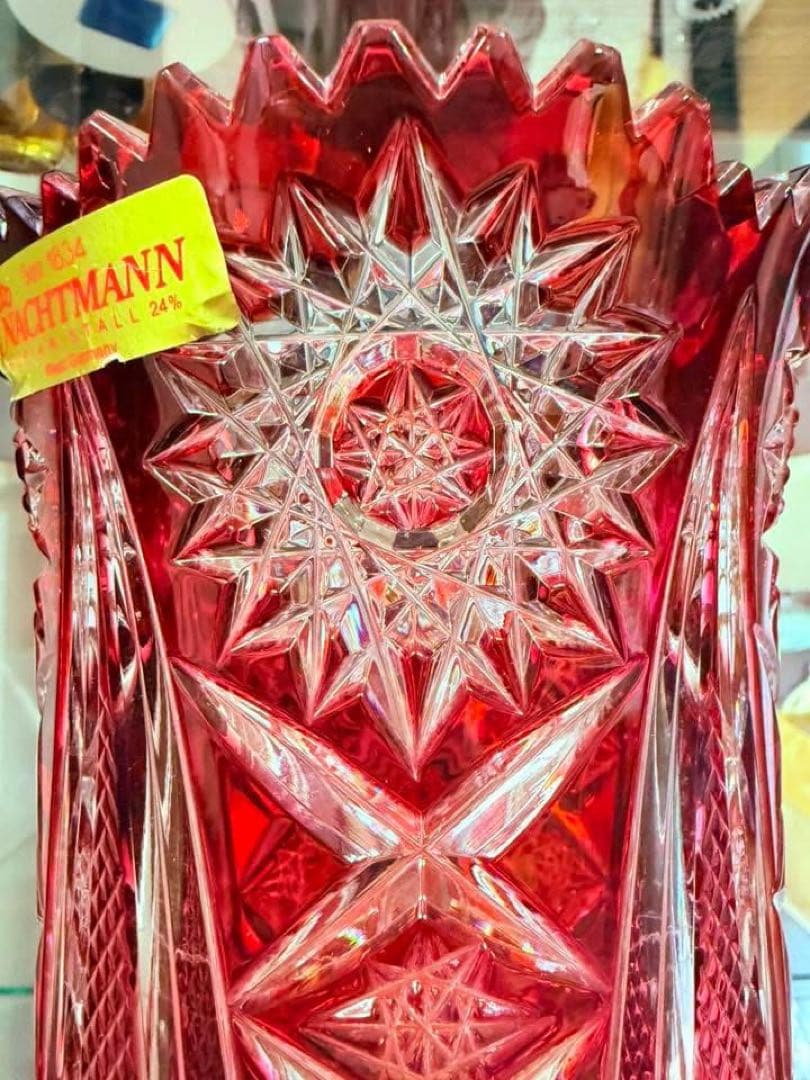 NACHTMANN 赤色クリスタル花瓶 24%鉛