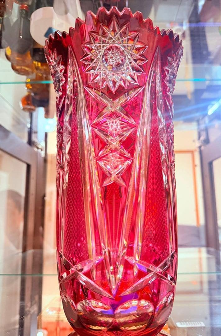 NACHTMANN 赤色クリスタル花瓶 24%鉛