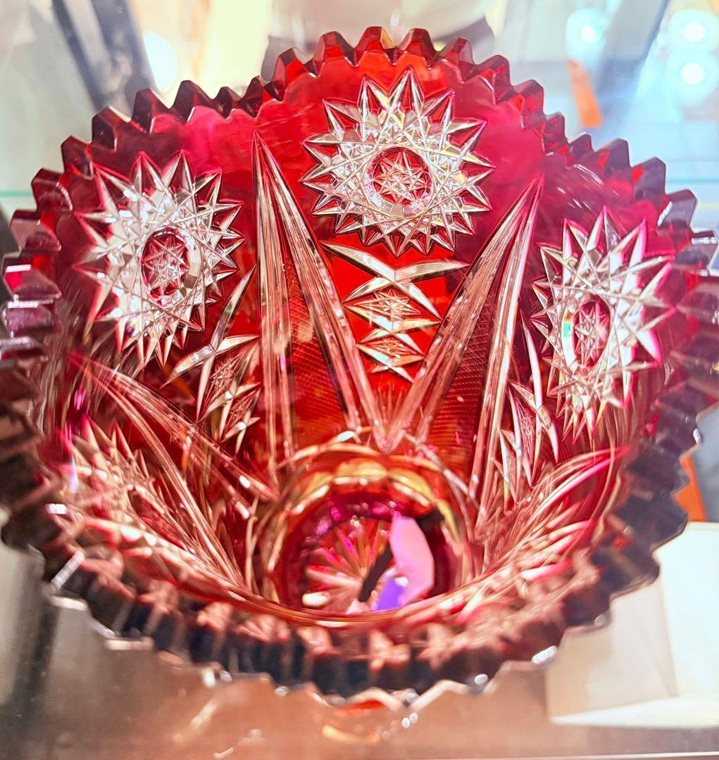 NACHTMANN 赤色クリスタル花瓶 24%鉛