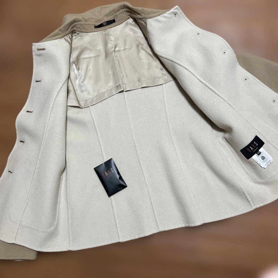 歳末セール‼️DAKS ウールコート ベージュ&アイボリー 暖かくて上品 40