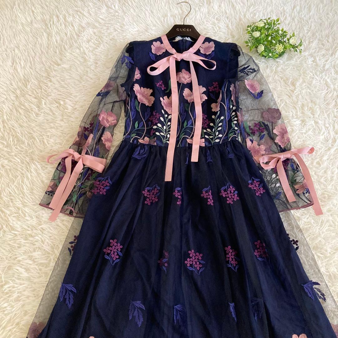 インポート　刺繍　ロングドレス