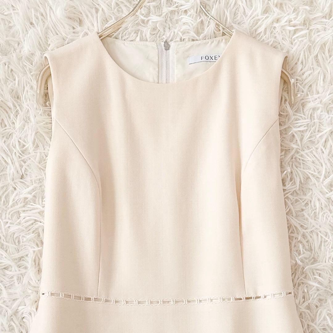 フォクシー✨Torte ハシゴレース ティアード ワンピース アイボリー 38