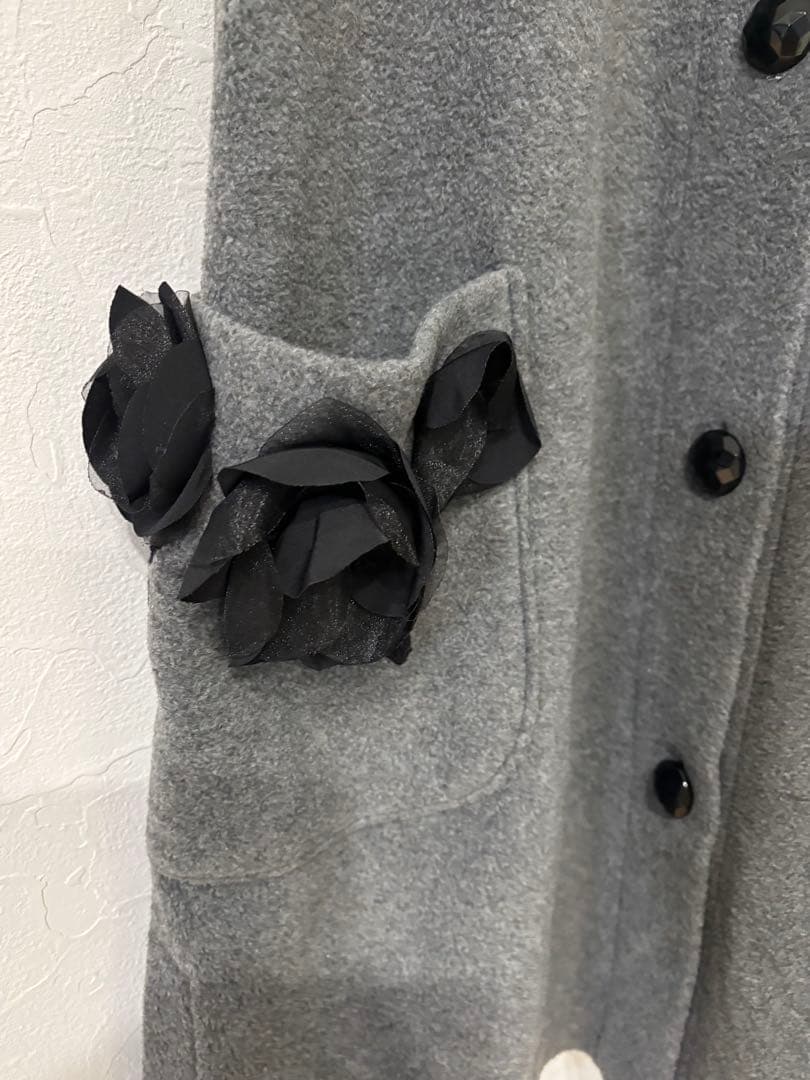 週末セール❗️ポテチーノ　さえら　グレー　ロングベスト　ロングジレ