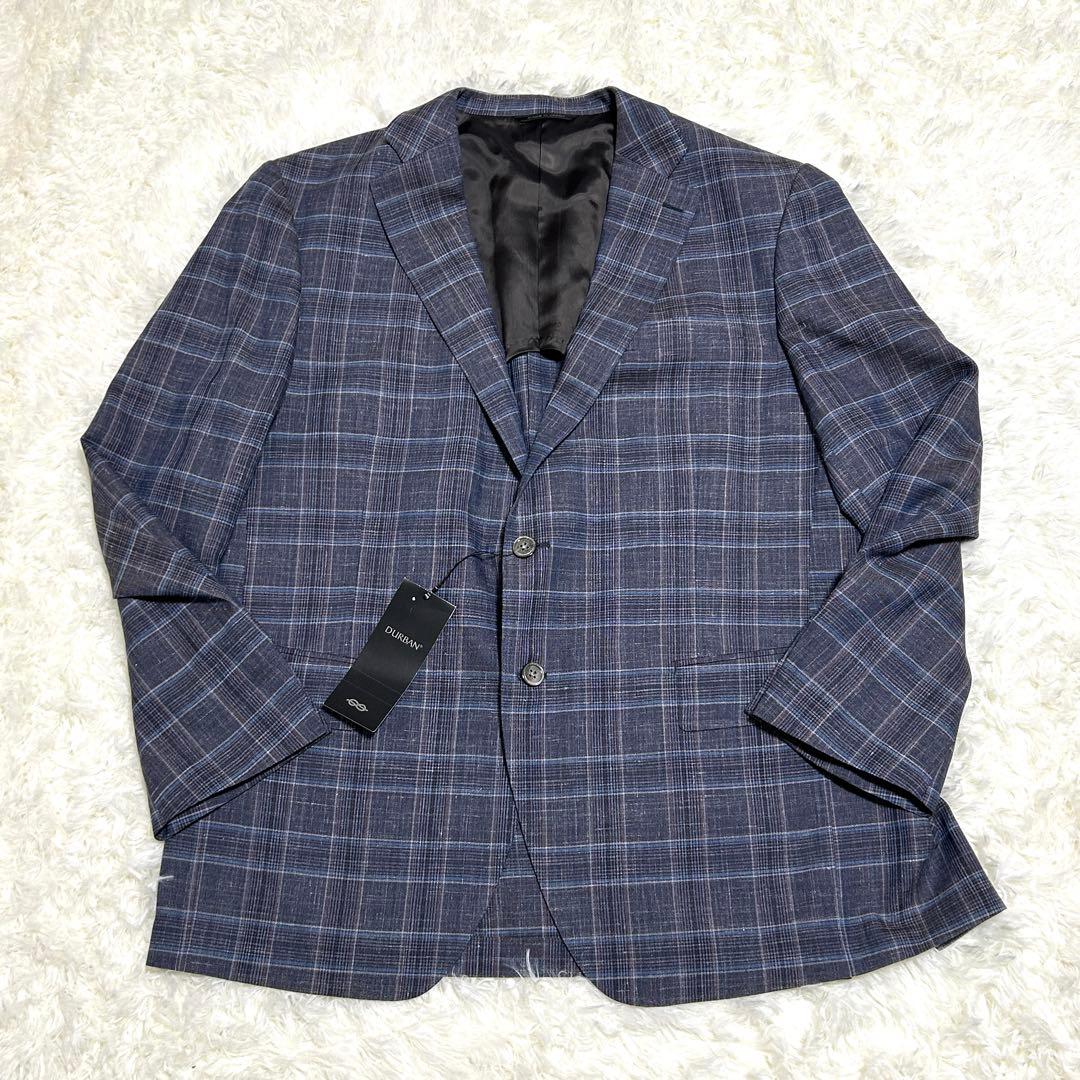 新品 タグ付き D'UBAN 背抜き テーラードジャケット 格子柄 3L