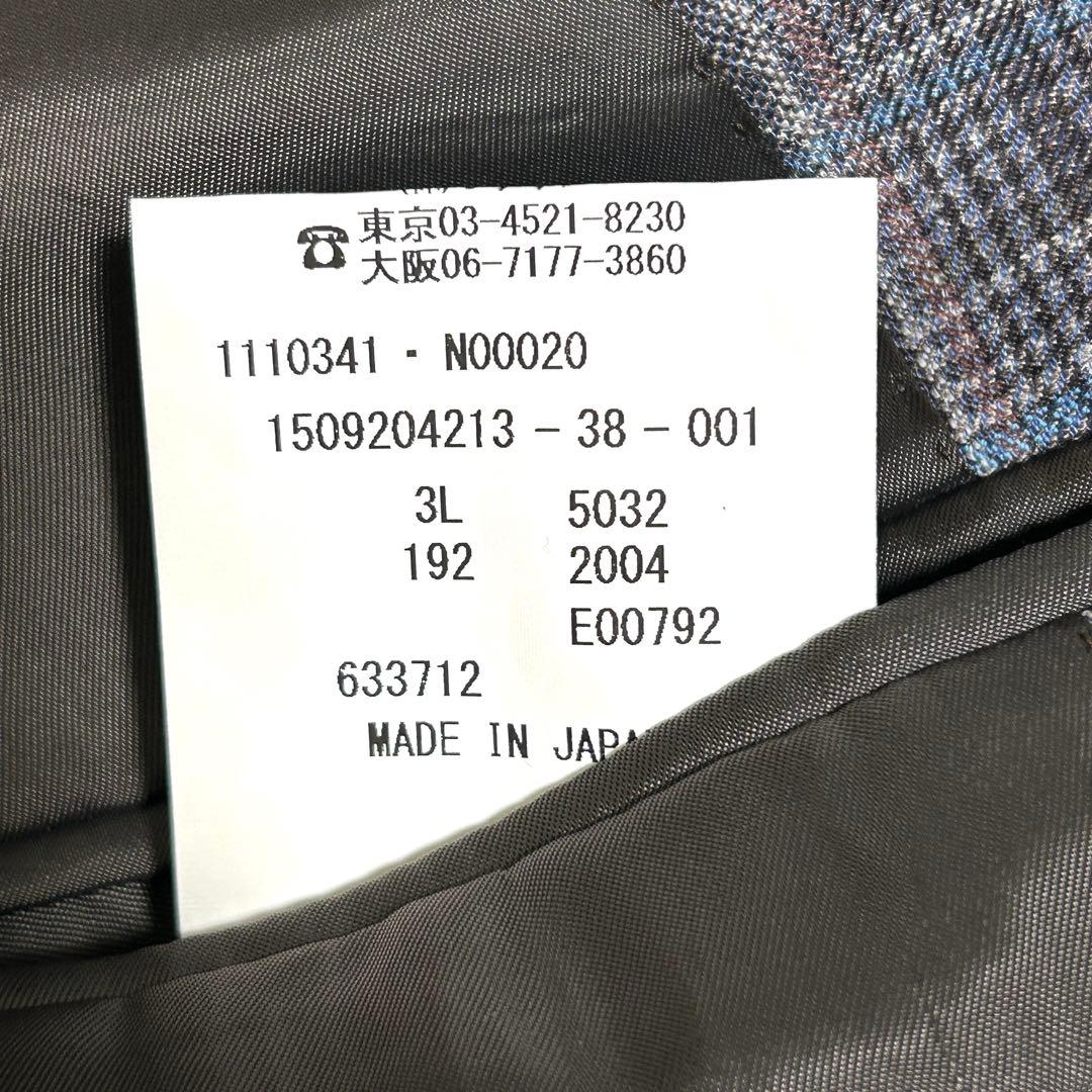 新品 タグ付き D'UBAN 背抜き テーラードジャケット 格子柄 3L