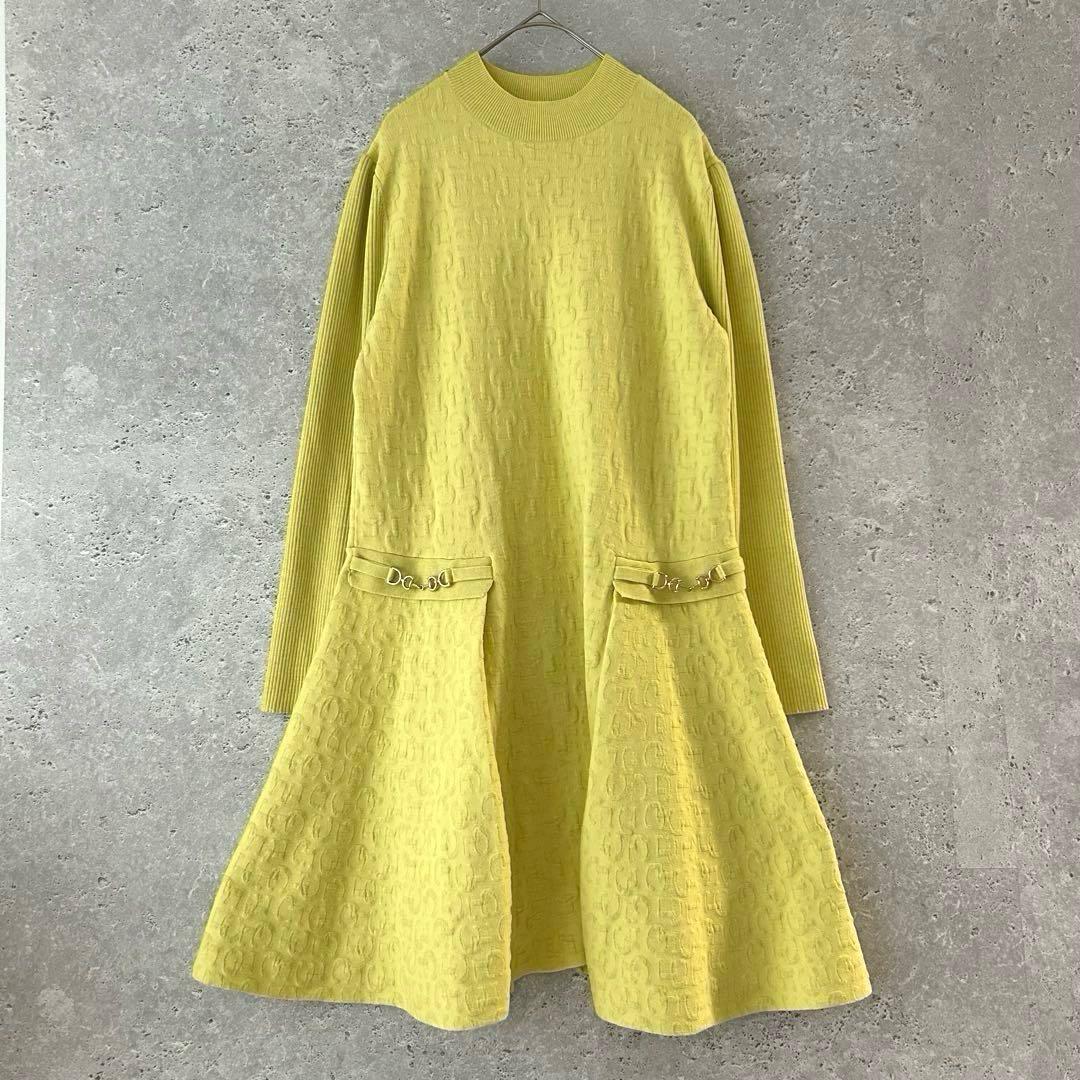 ✨美品✨ セルフォードCELFORD ロゴふくれジャガードニットワンピース 38