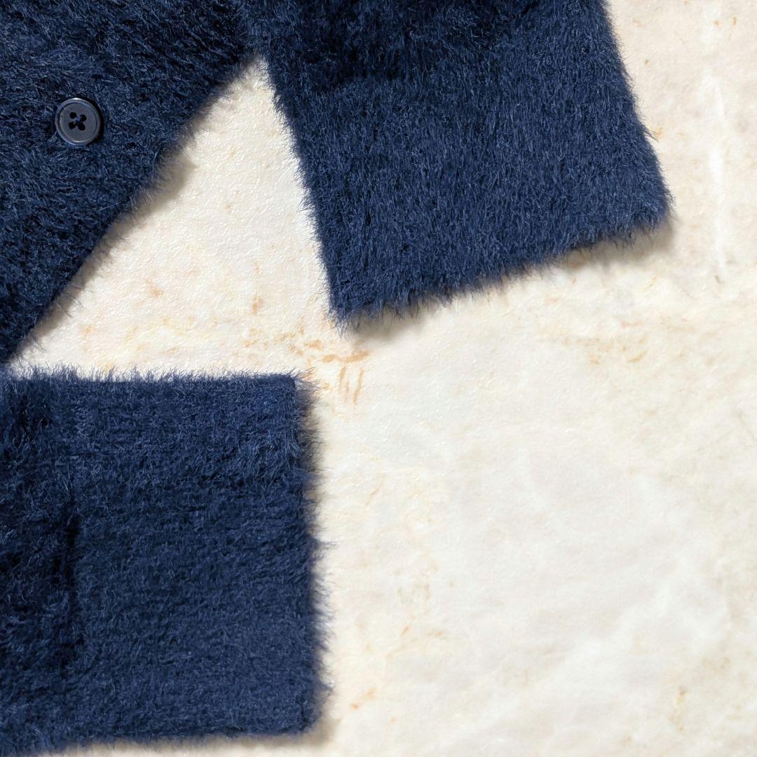 超希少★完売品 adidas フラッフィーニットカーディガン M 紺白 りなてぃ