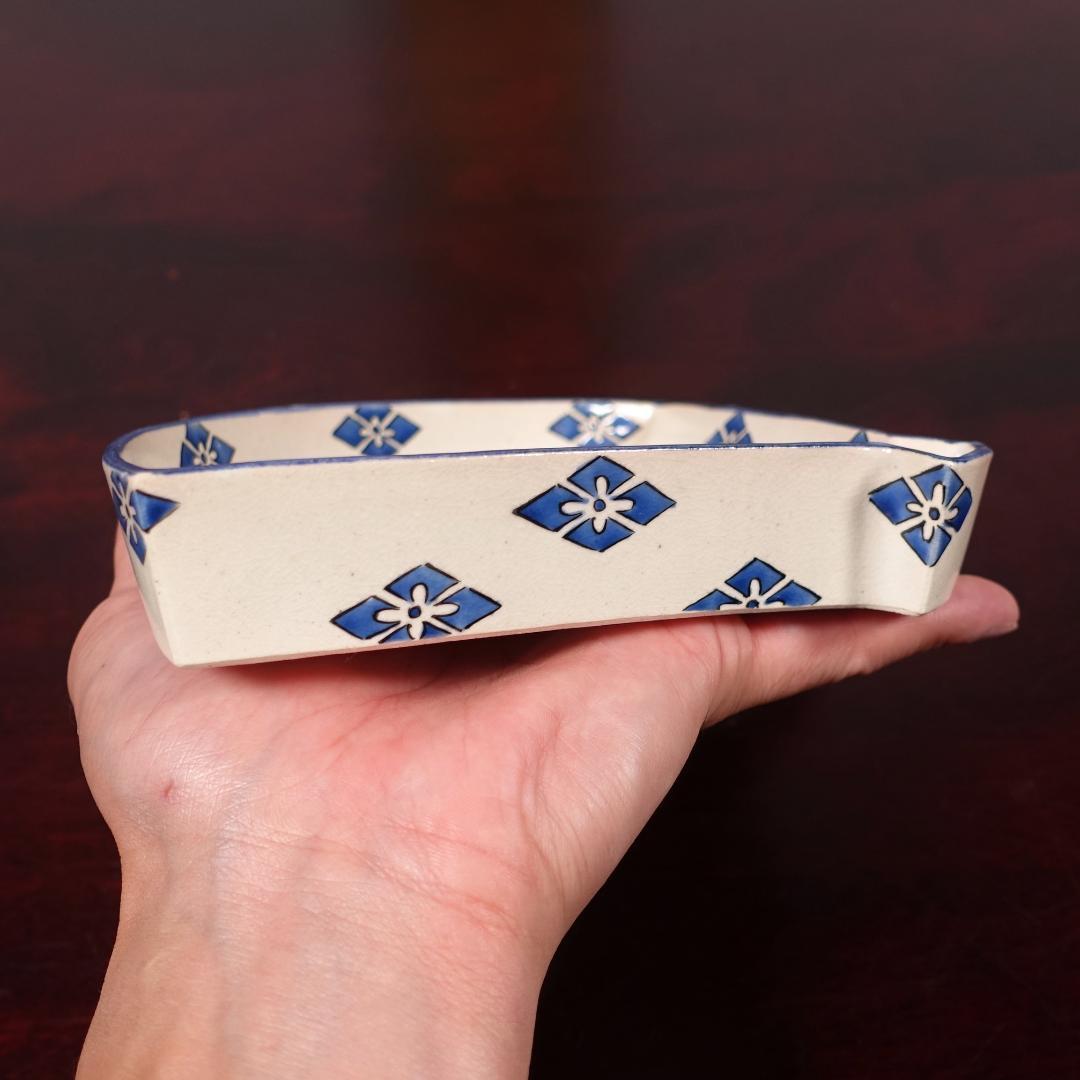 京焼 名工 宮永東山 色絵 図替 扇面 向付 5客