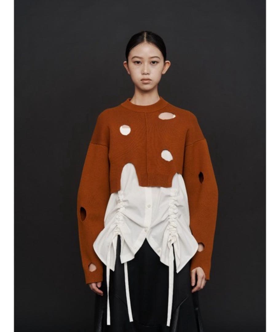 【新品未使用】UN3D. アンスリード ヘムギャザーシャツキャミソール ホワイト