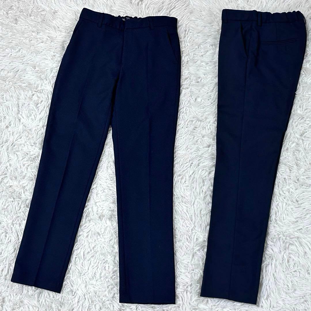 美品 ザラ スーツ 4点セット シャツ ネクタイ付 紺色 男の子 152 卒業式