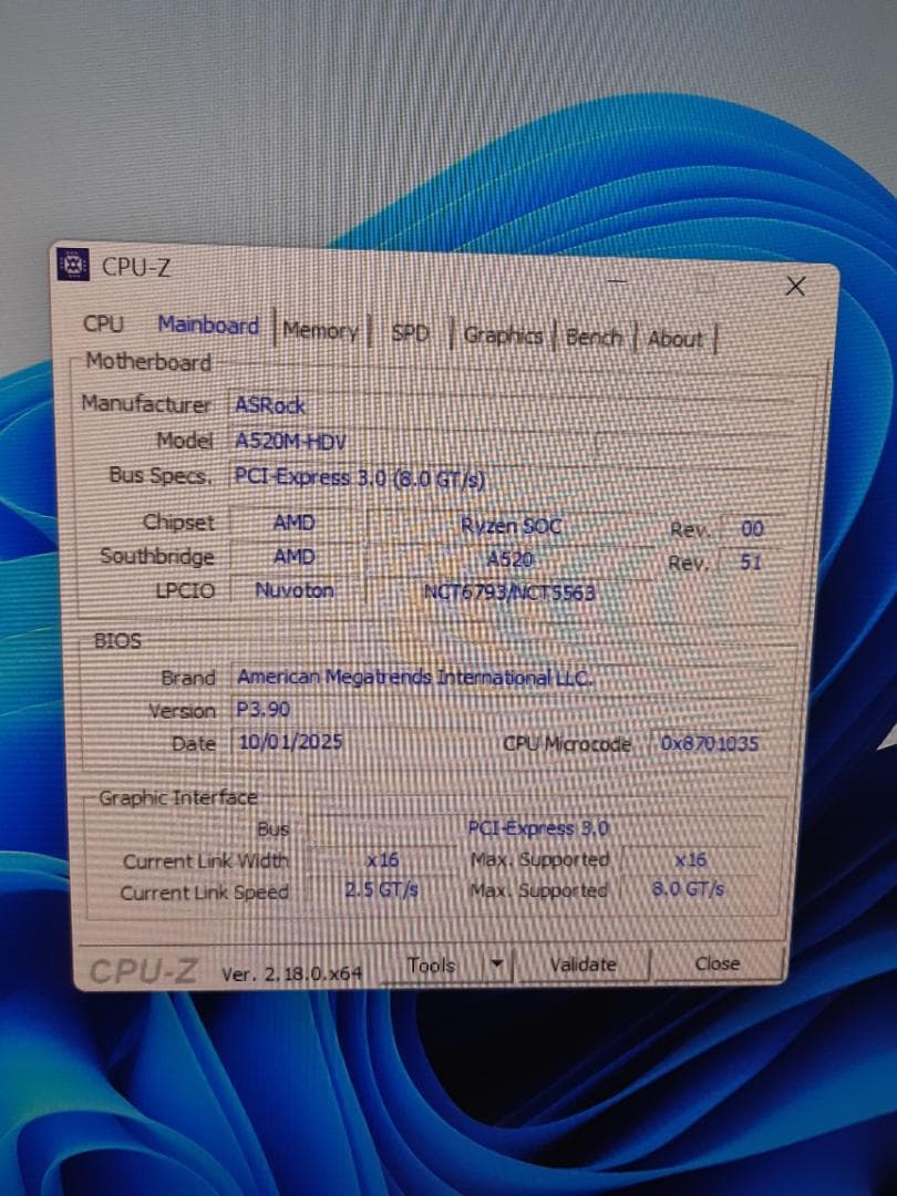 自作PC　RYZEN5 3500・8GB・128GB・R9 270・WIN11