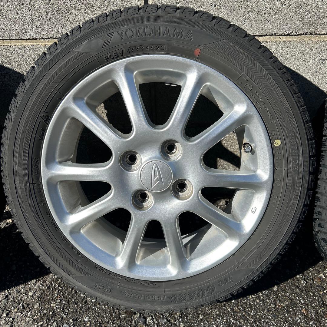 【ダイハツ純正品】アルミホイールと2020年製造スタッドレス４本セット②２本分