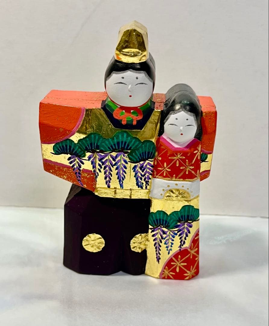 一刀彫 雛人形 香合 10cm