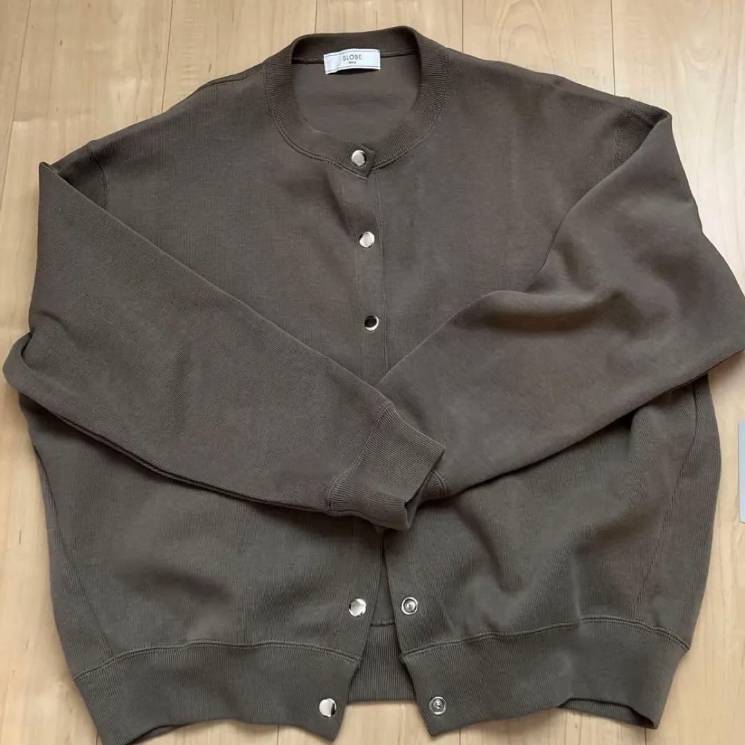 slobe iena ダブルフェイスジャージースナップカーディガン